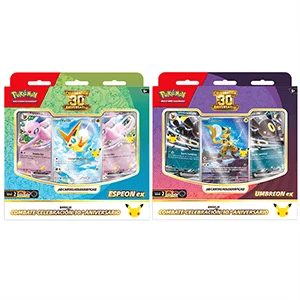 Baraja Combate 30.º Aniversario Espeon ex/Umbreon ex, surtido GAME