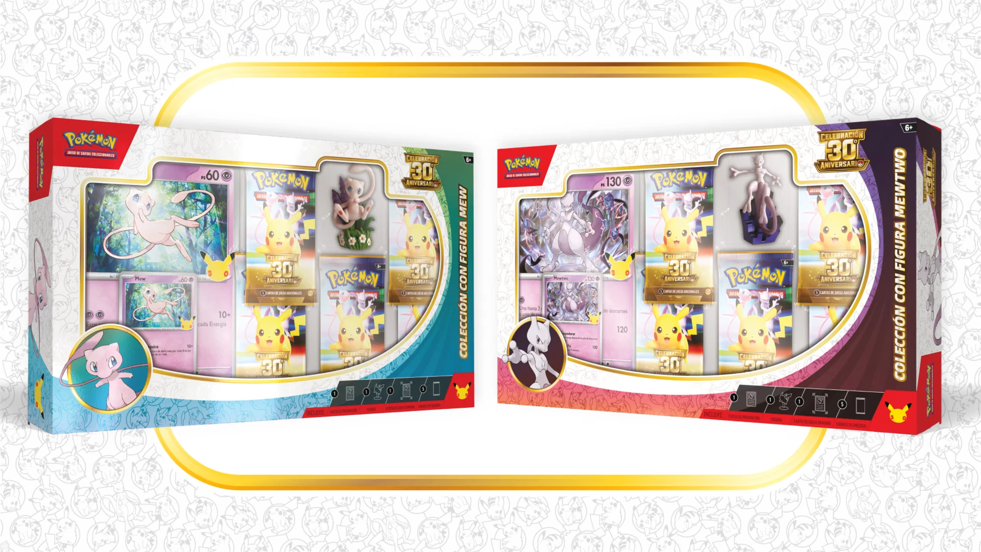 Colección con figura Mew o Mewtwo de Celebración 30.º Aniversario