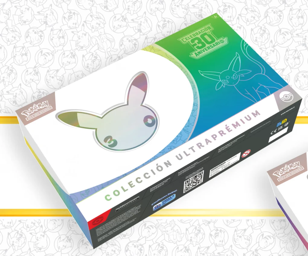 Caja Ultra-Premium Día con Espeon ex, recorte del showcase oficial