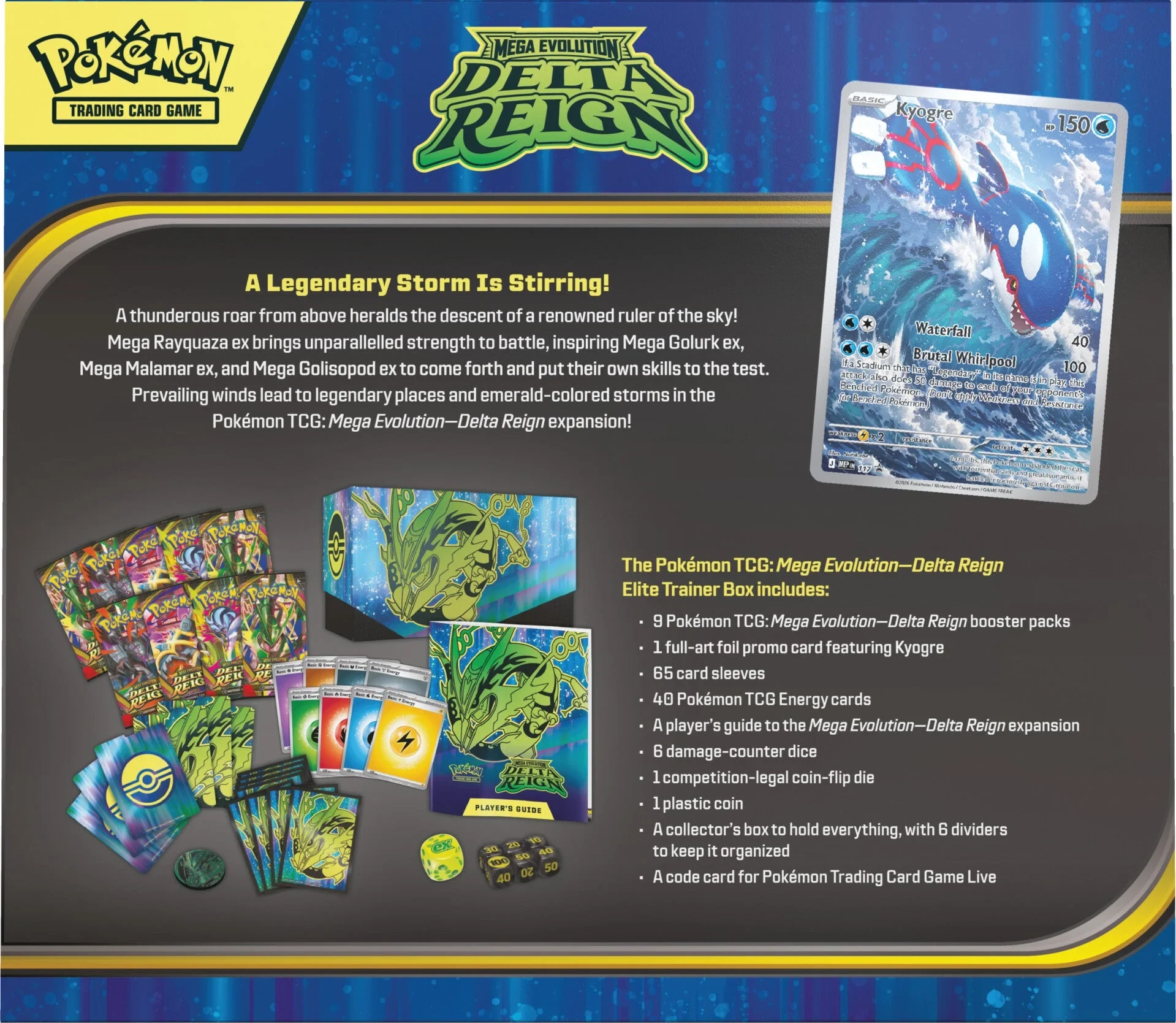 Parte trasera de la Caja de Entrenador Élite de Pokémon Dominio Delta